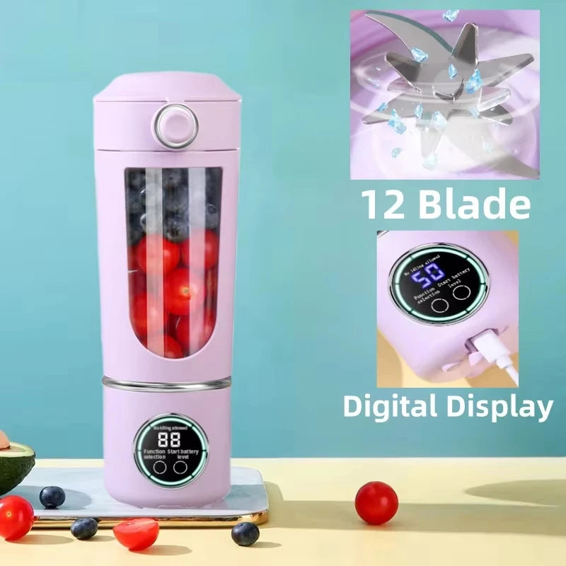 Portable USB Rechargeable Blender – 12 Blade Smoothie & Juice Maker (700ML)