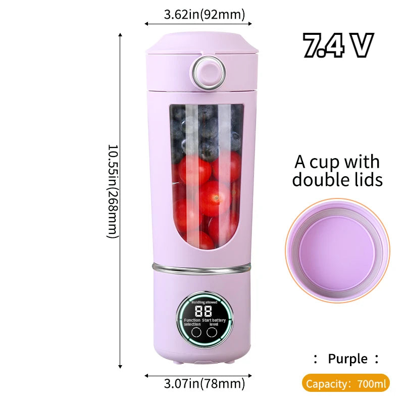 Portable USB Rechargeable Blender – 12 Blade Smoothie & Juice Maker (700ML)