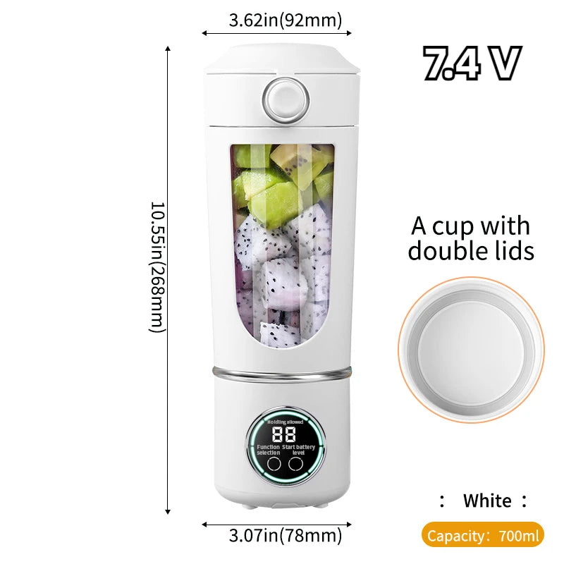 Portable USB Rechargeable Blender – 12 Blade Smoothie & Juice Maker (700ML)